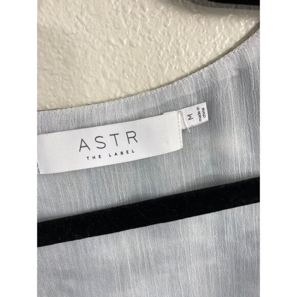 ASTR The Label faux Wrap Top Womens Medium Green Tie Dye Boho Beach Vacation - Picture 15 of 15